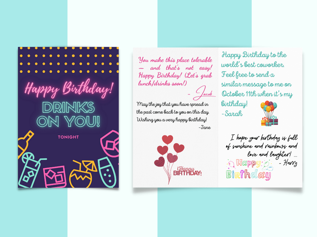 customized birthday group greeting card