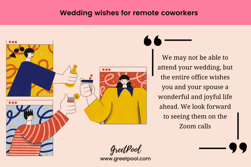 wedding wishes for remote coworkers to make them feel included