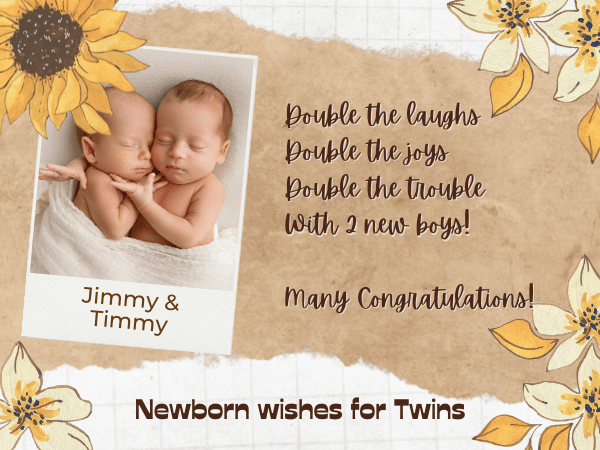 Newborn baby wish for twins