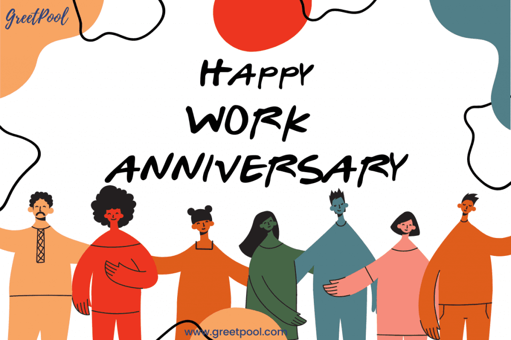 happy work anniversary wishes card image