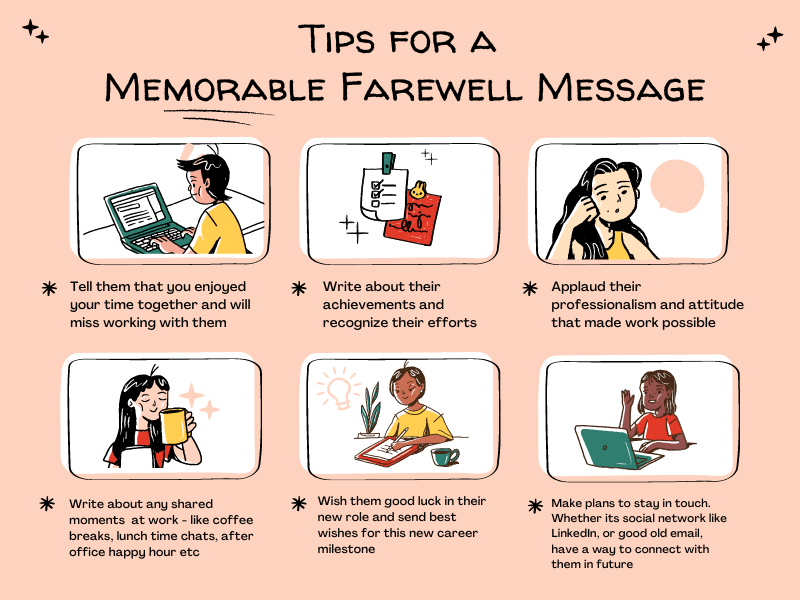 tips on writing a memorable farewell messages to coworkers or friends