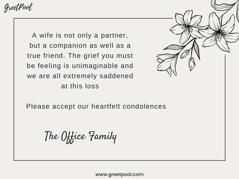 sympathy message for loss of wife, condolence message, what to write