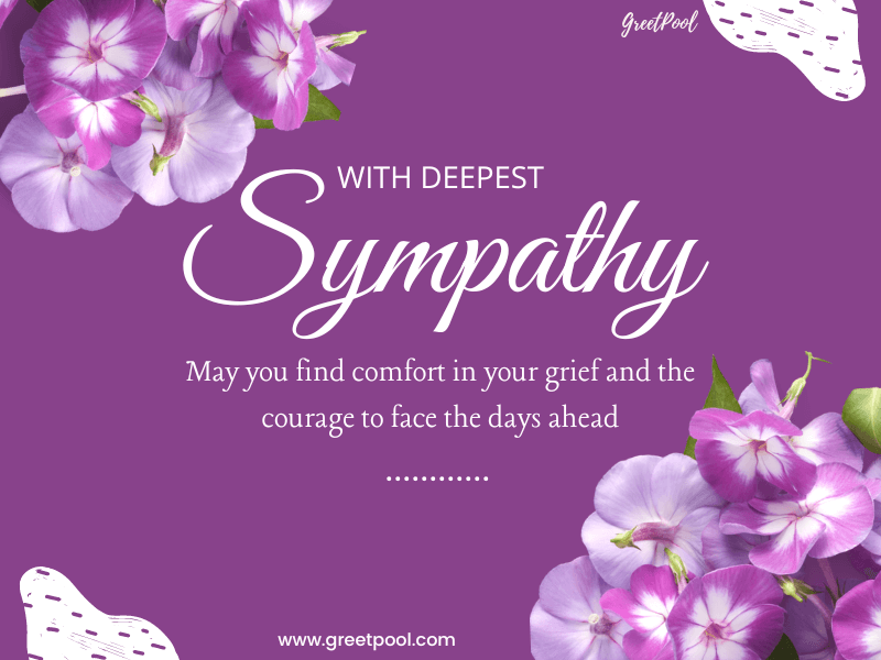 condolence or sympathy message card image