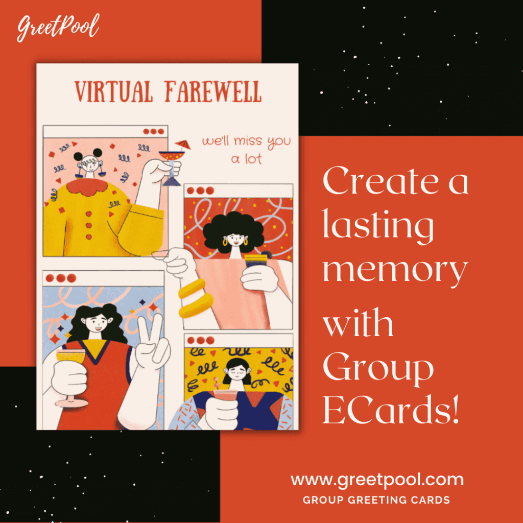 Send farewell messages to coworkers and colleagues using group ecards