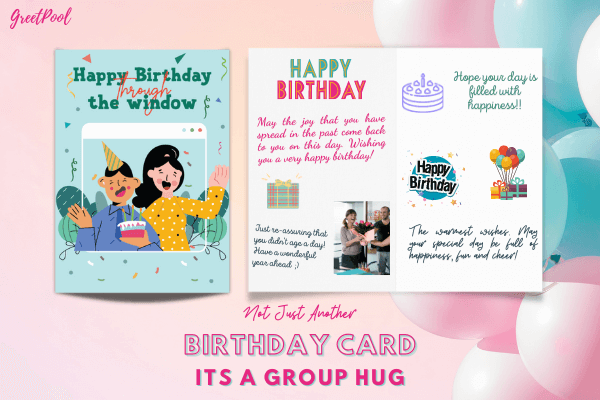 Group ecard to celebrate birthdays together and collect everyone's signatures and wishes