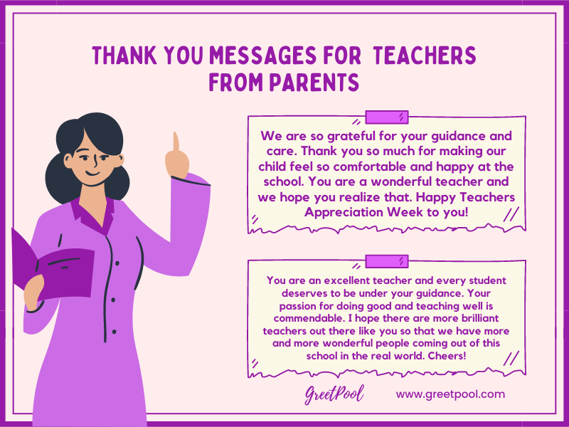 Thank You Messages for teachers from parents | GreetPool Group Ecards
