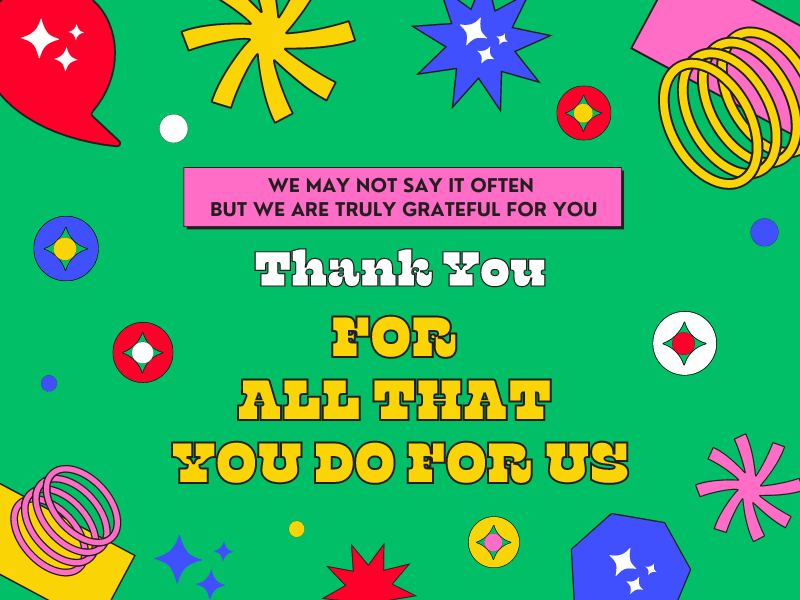 Thank you for all that you do for us | appreciation message | Greetpool Group Ecards
