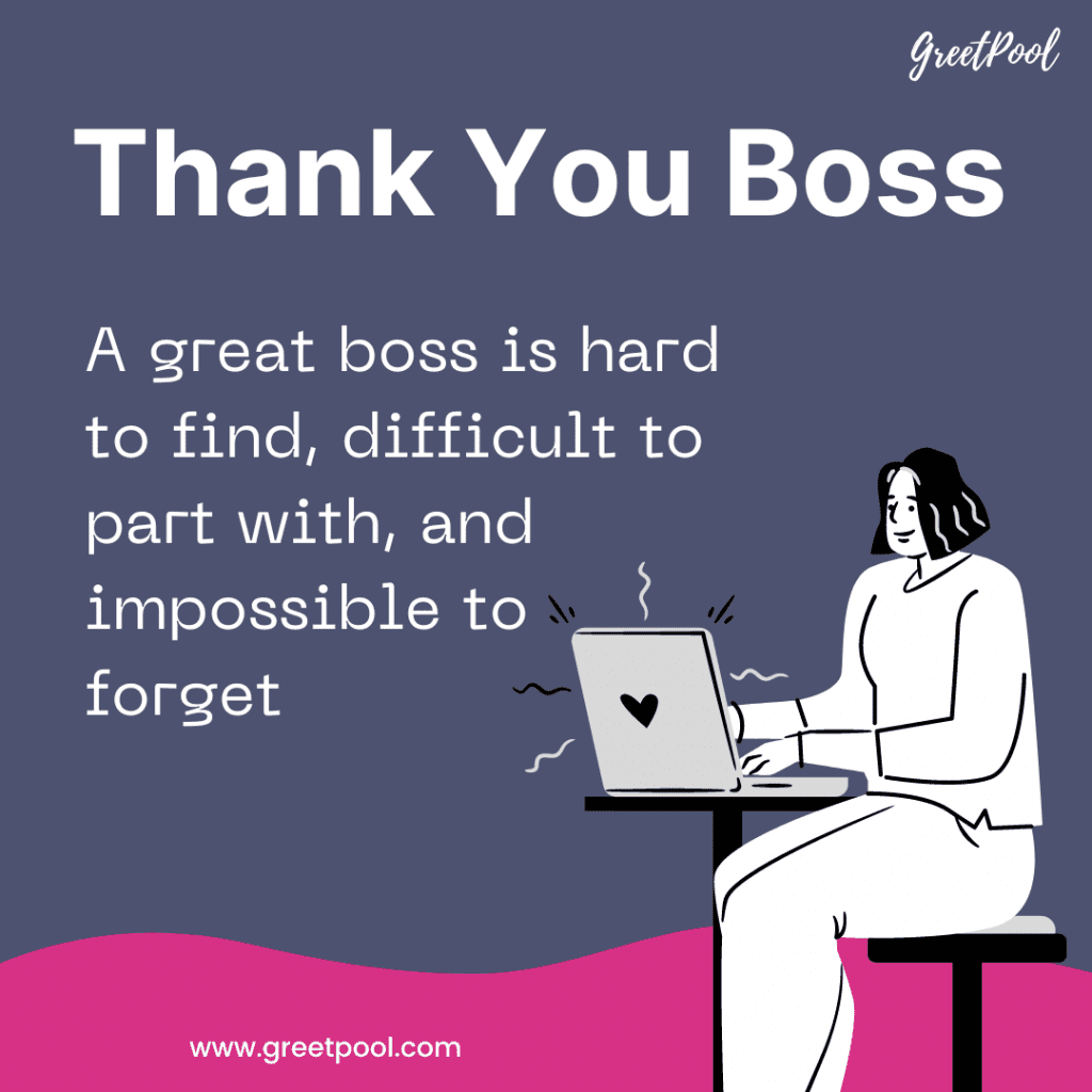 Thank you boss quote and message ecard | GreetPool Group Greeting