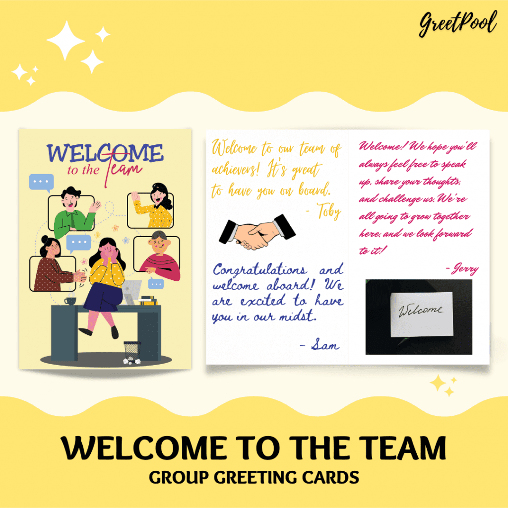 welcome to the team group greeting cards | GreetPool group ecards
