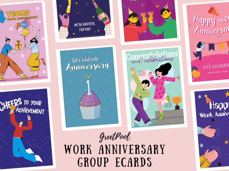 work anniversary group cards that multiple people can sign online and send together as a group | GreetPool Group Ecards