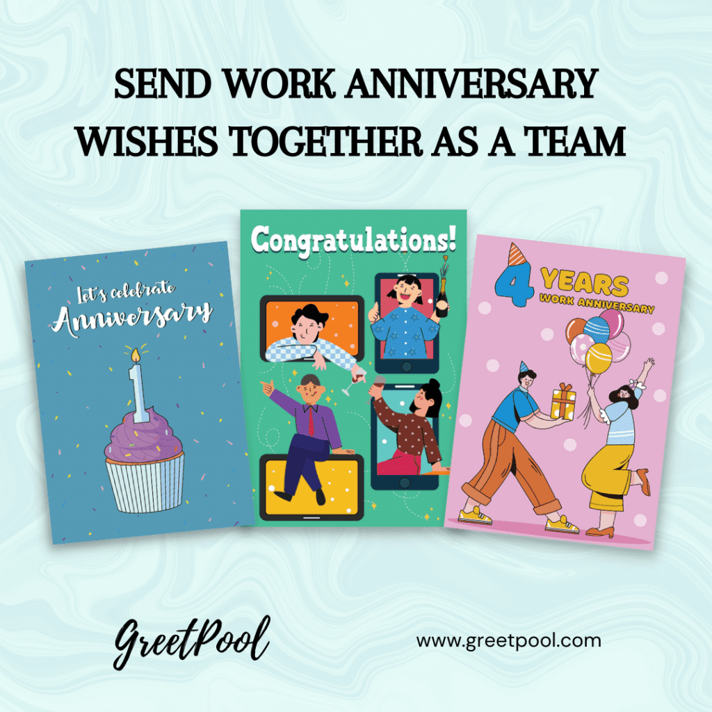 work anniversary group ecards that can be signed by entire office team | GreetPool Group Ecards